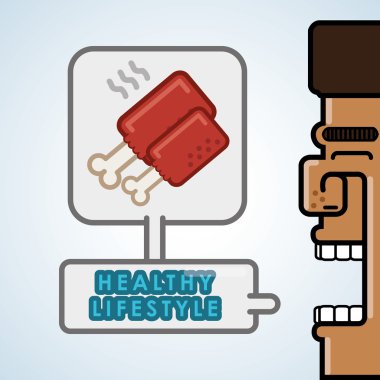 Sağlıklı gıda tasarım. Sağlıklı yaşam simgesi. Düz illüstrasyon