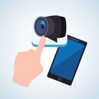 Smartphone tasarım. App kavramı. renkli resimde