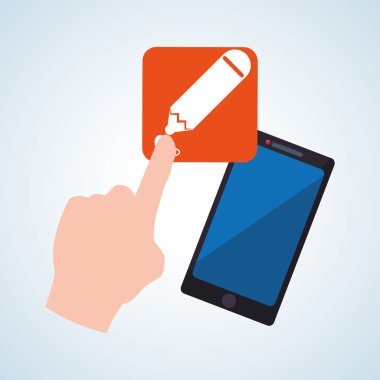 Smartphone tasarım. App kavramı. renkli resimde