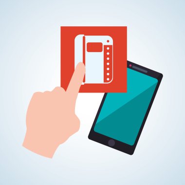 Smartphone tasarım. App kavramı. renkli resimde