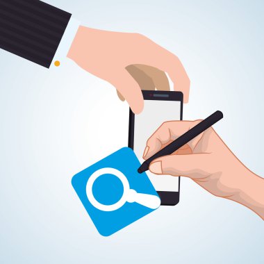 Smartphone tasarım. App kavramı. renkli resimde