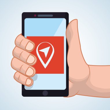 Smartphone tasarım. App kavramı. renkli resimde