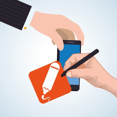 Smartphone tasarım. App kavramı. renkli resimde