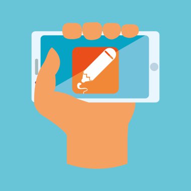 Smartphone tasarım. App simgesi. Beyaz arka plan, vektör