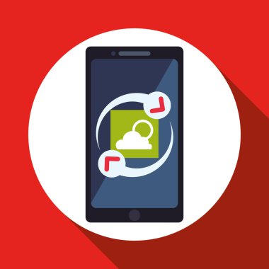 Smartphone tasarım. App simgesi. Beyaz arka plan, vektör