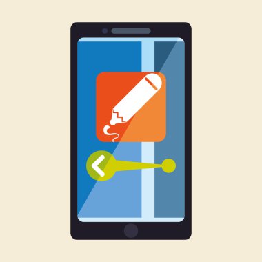 Smartphone tasarım. App simgesi. Beyaz arka plan, vektör
