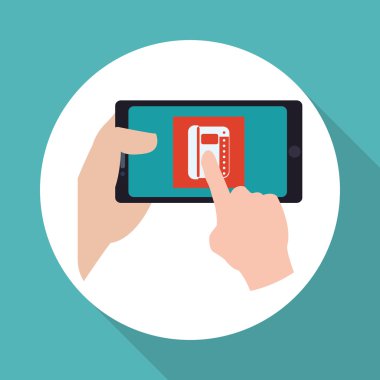 Smartphone tasarım. App simgesi. Beyaz arka plan, vektör