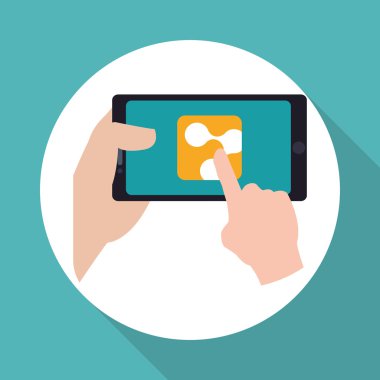 Smartphone tasarım. App simgesi. Beyaz arka plan, vektör