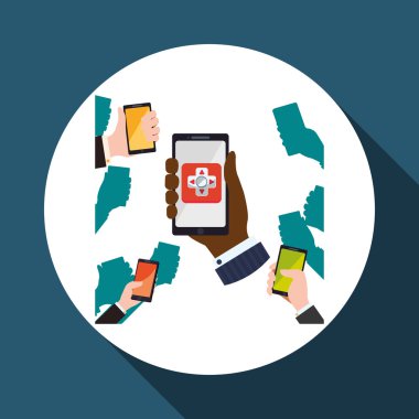 Smartphone tasarım. App simgesi. Beyaz arka plan, vektör