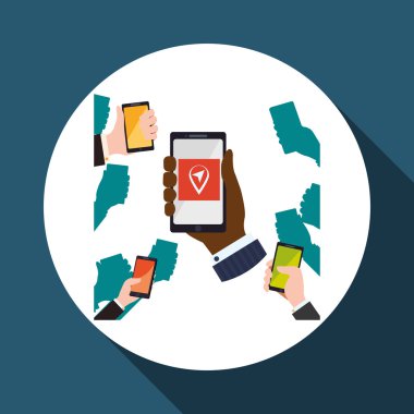 Smartphone tasarım. App simgesi. Beyaz arka plan, vektör