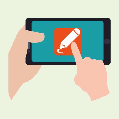 Smartphone tasarım. App simgesi. Beyaz arka plan, vektör