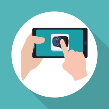 Smartphone tasarım. App simgesi. Beyaz arka plan, vektör