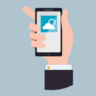 Smartphone tasarım. App simgesi. Beyaz arka plan, vektör