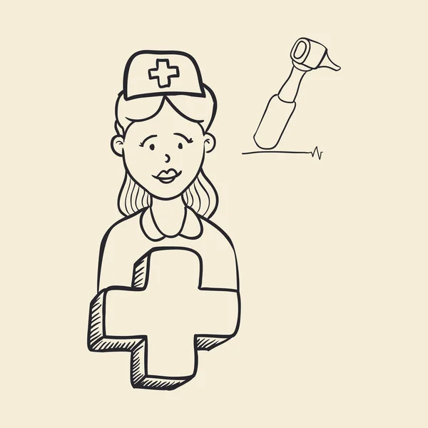 Diseño de atención médica. icono de la atención médica. ilustración de boceto — Vector de stock