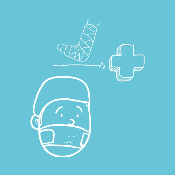 Diseño de atención médica. icono de la atención médica. ilustración de boceto — Vector de stock