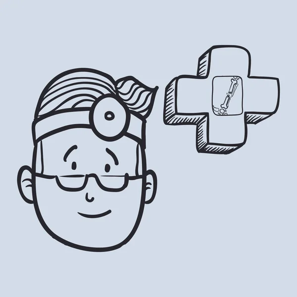 Medical care design. health care icon. sketch illustration — Stock Vector