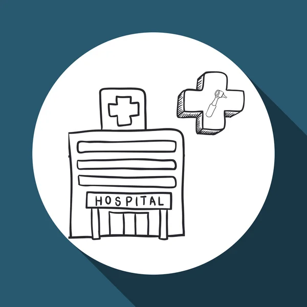 Ontwerp van de medische zorg. gezondheidszorg pictogram. schets illustratie — Stockvector