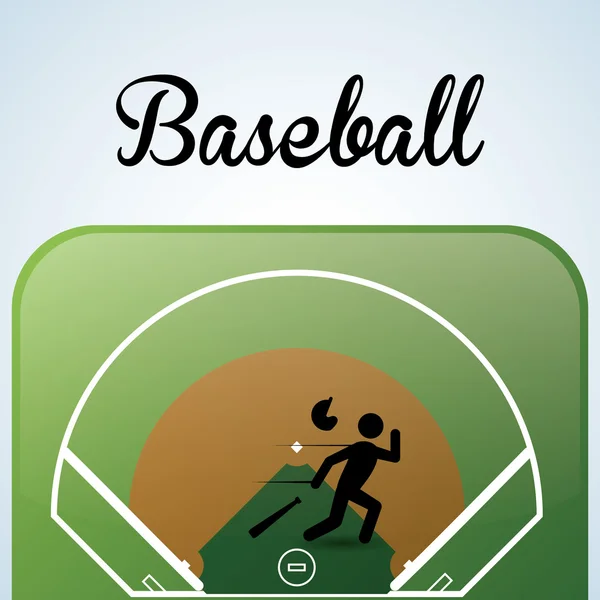 Honkbal ontwerp. het pictogram van de sport. vlakke afbeelding — Stockvector