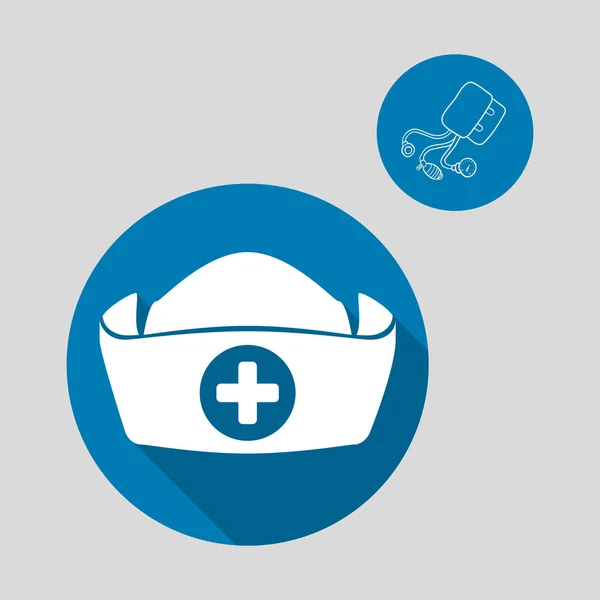 Medische zorg concept. Verpleegkundige pictogram. Witte achtergrond, vector — Stockvector