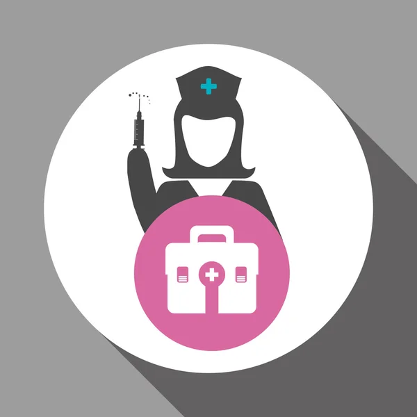 Medical care concept. Nurse icon. White background , vector — Stock Vector