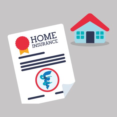 Sigorta tasarım. ev simgesi. izole illüstrasyon