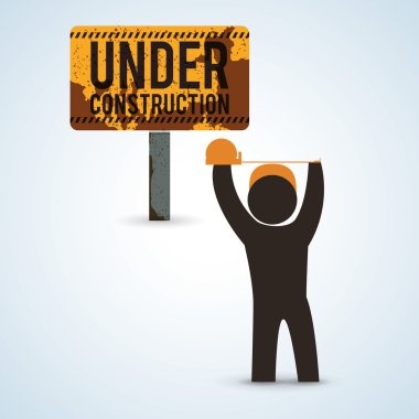 İnşaat tasarım altında. aracı simgesi. izole illüstrasyon