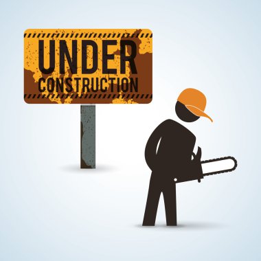 İnşaat tasarım altında. aracı simgesi. izole illüstrasyon