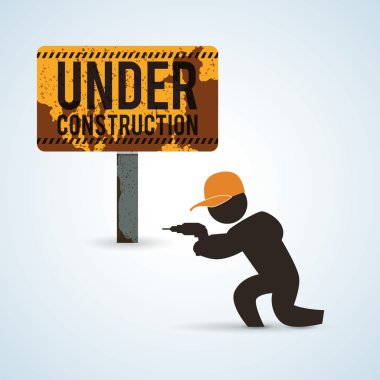 İnşaat tasarım altında. aracı simgesi. izole illüstrasyon