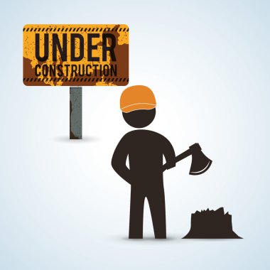 İnşaat tasarım altında. aracı simgesi. izole illüstrasyon