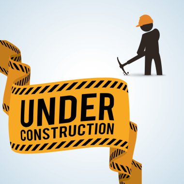 İnşaat tasarım altında. aracı simgesi. izole illüstrasyon