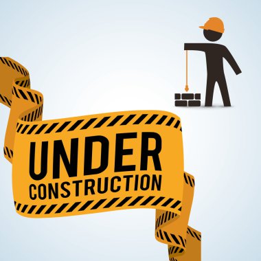 İnşaat tasarım altında. aracı simgesi. izole illüstrasyon