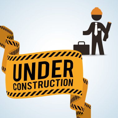 İnşaat tasarım altında. aracı simgesi. izole illüstrasyon