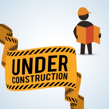 İnşaat tasarım altında. aracı simgesi. izole illüstrasyon