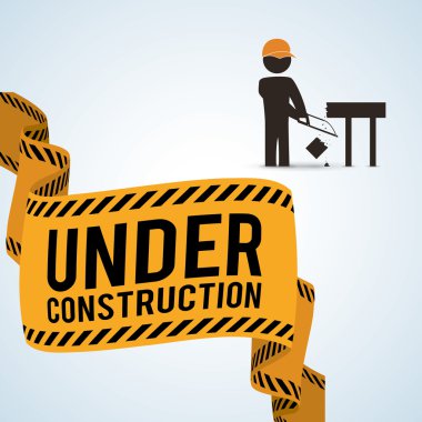 İnşaat tasarım altında. aracı simgesi. izole illüstrasyon