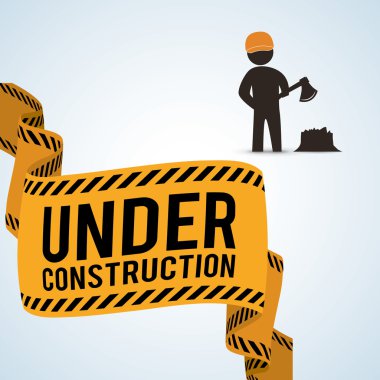 İnşaat tasarım altında. aracı simgesi. izole illüstrasyon