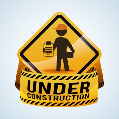 İnşaat tasarım altında. aracı simgesi. izole illüstrasyon