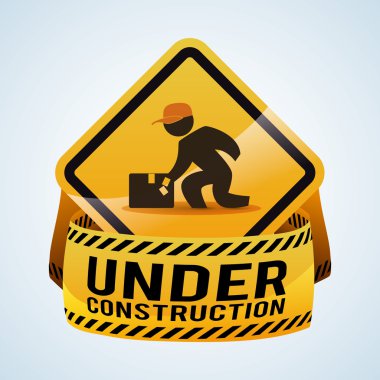 İnşaat tasarım altında. aracı simgesi. izole illüstrasyon