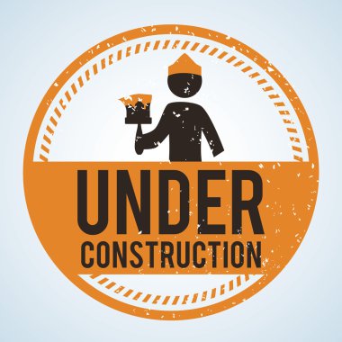 İnşaat tasarım altında. aracı simgesi. izole illüstrasyon