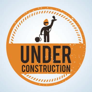 İnşaat tasarım altında. aracı simgesi. izole illüstrasyon