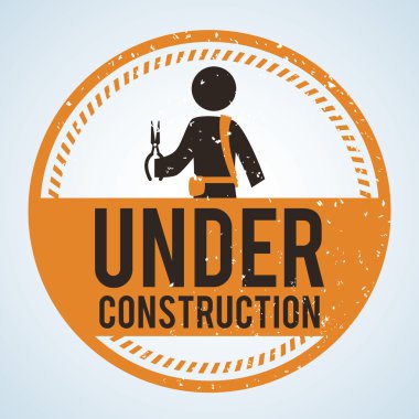 İnşaat tasarım altında. aracı simgesi. izole illüstrasyon