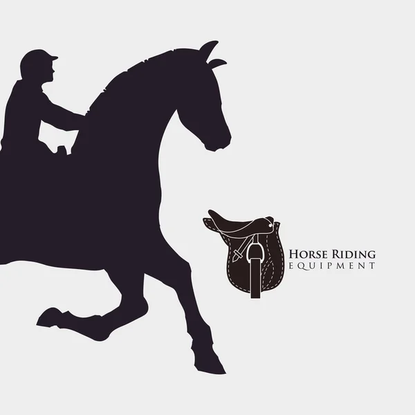 Pferdereiten. Ausstattungssymbol. Vereinzelte Illustration — Stockvektor