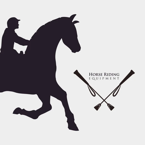 Pferdereiten. Ausstattungssymbol. Vereinzelte Illustration — Stockvektor