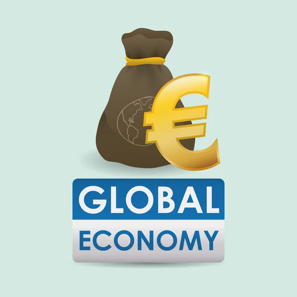 Desain ekonomi global. ikon uang. ilustrasi terisolasi - Stok Vektor