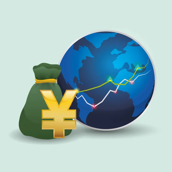 Diseño de economía global. icono del dinero. ilustración aislada — Vector de stock