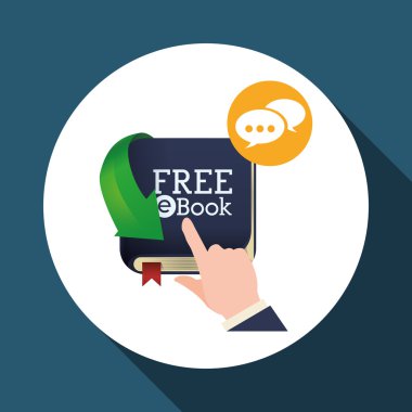 eKitap tasarımı. okuma simgesi. Arka plan beyaz, illüstrasyon vektör, vektör