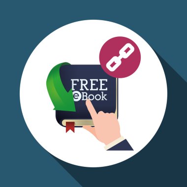 eKitap tasarımı. okuma simgesi. Arka plan beyaz, illüstrasyon vektör, vektör