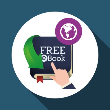 eKitap tasarımı. okuma simgesi. Arka plan beyaz, illüstrasyon vektör, vektör