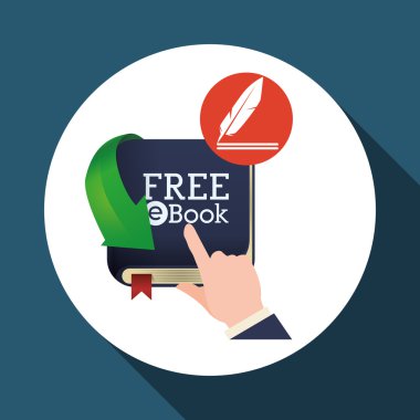 eKitap tasarımı. okuma simgesi. Arka plan beyaz, illüstrasyon vektör, vektör