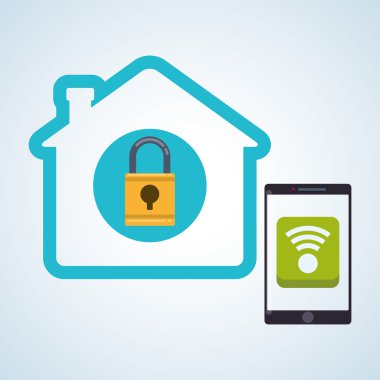 Akıllı ev tasarım. ev simgesini. Beyaz arka plan, vektör