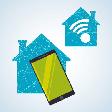 Akıllı ev tasarım. ev simgesini. Beyaz arka plan, vektör